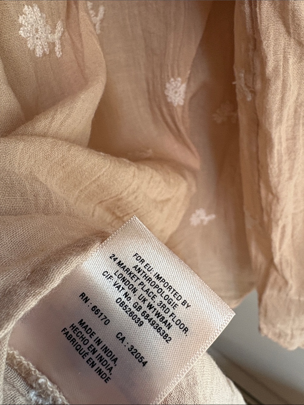 Anthropologie Embroidered Cotton Gauze Tunic Dress - Picture 10 of 10